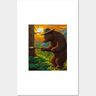 Bear Oil Painting Forest Ranger Posters and Art